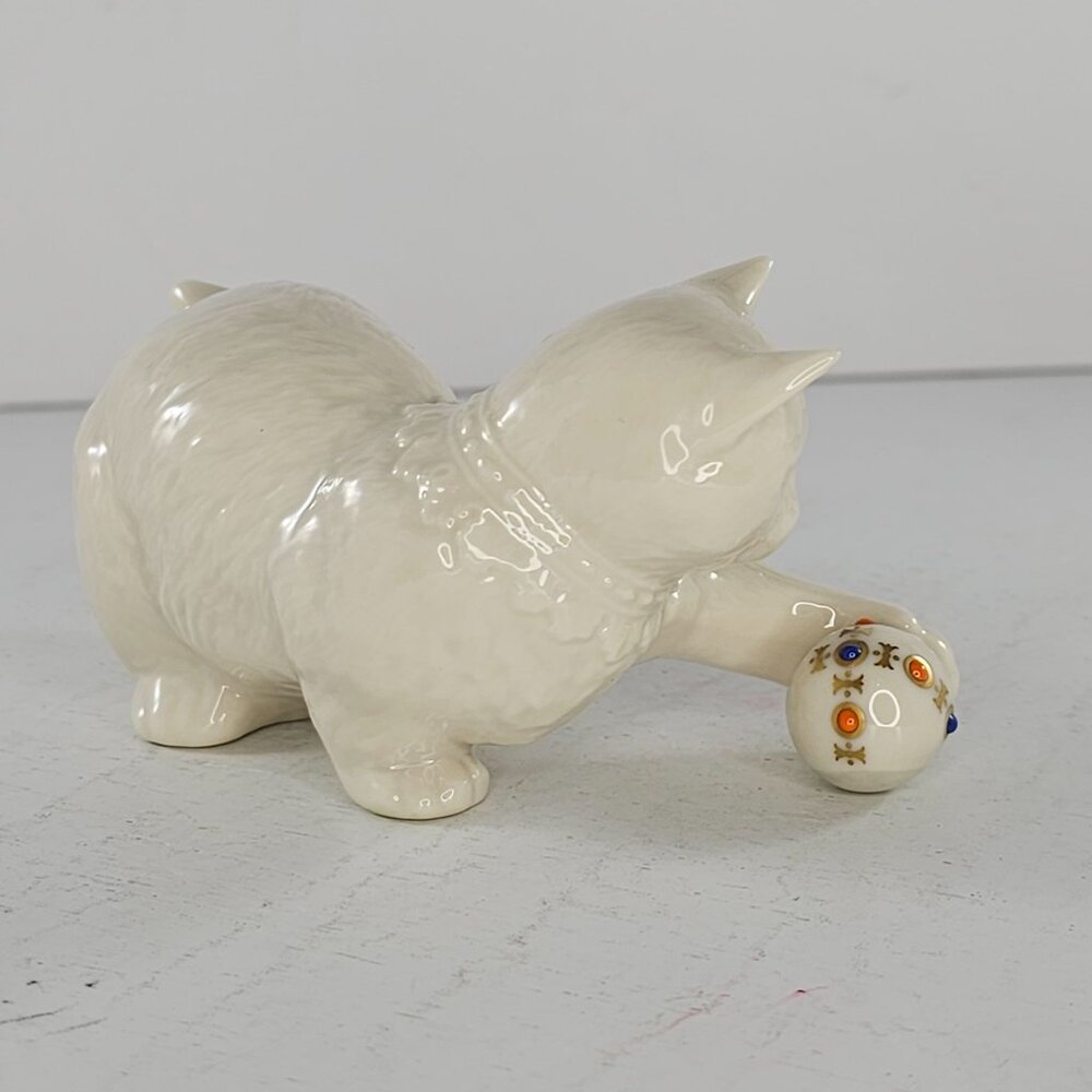 Lenox China Jewels Collection Cat Kitten Playing With Ball Figurine - Picture 4 of 8